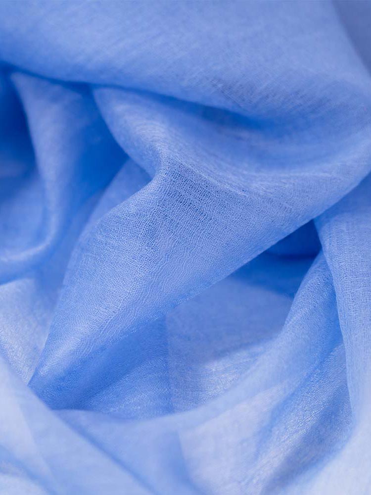 Featherlight Cornflower Blue Cashmere Scarf - Image 2