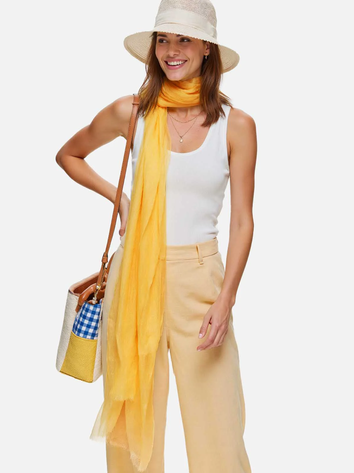 Featherlight Daffodil Cashmere Scarf - Image 4