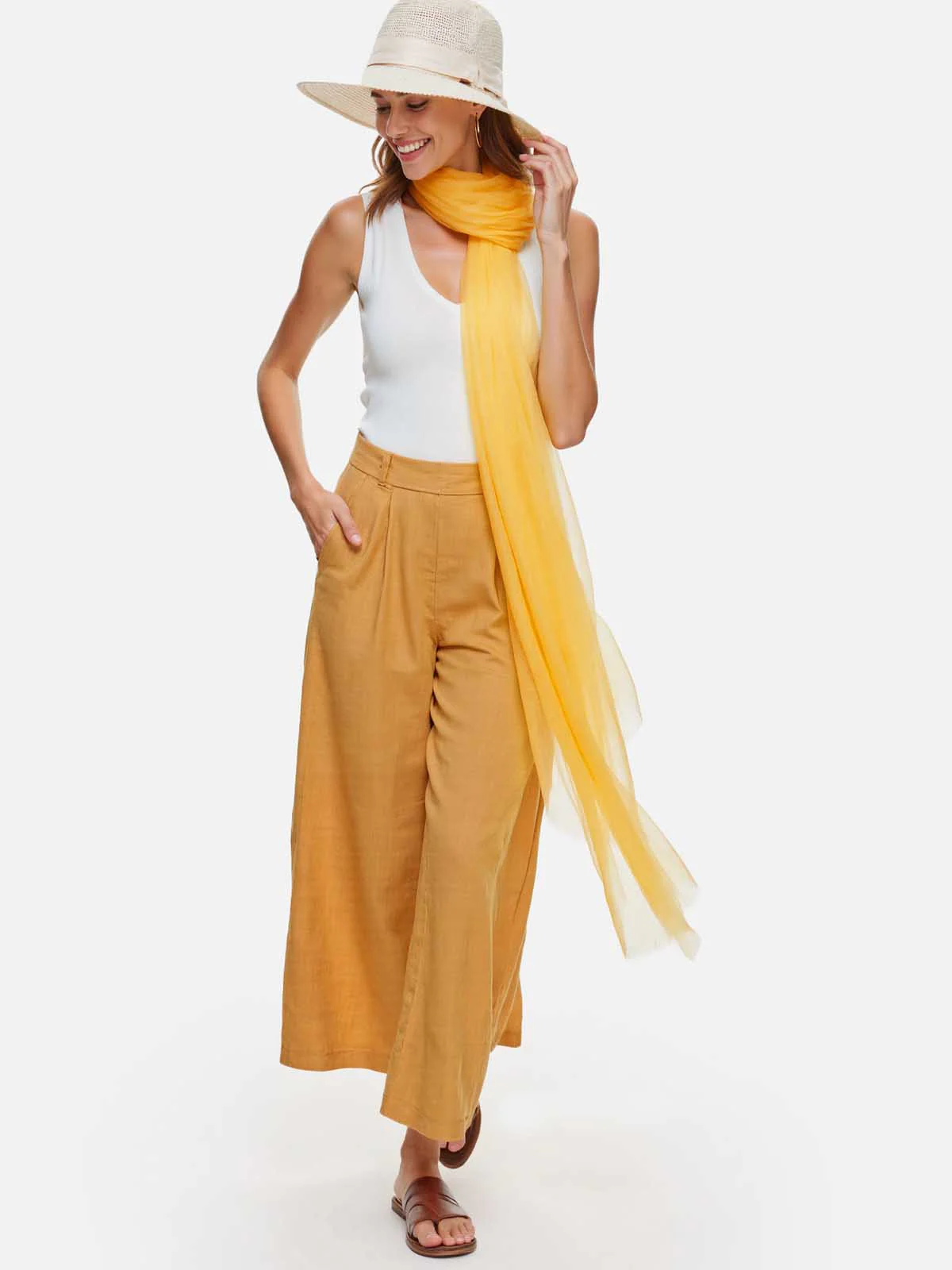Featherlight Daffodil Cashmere Scarf - Image 5