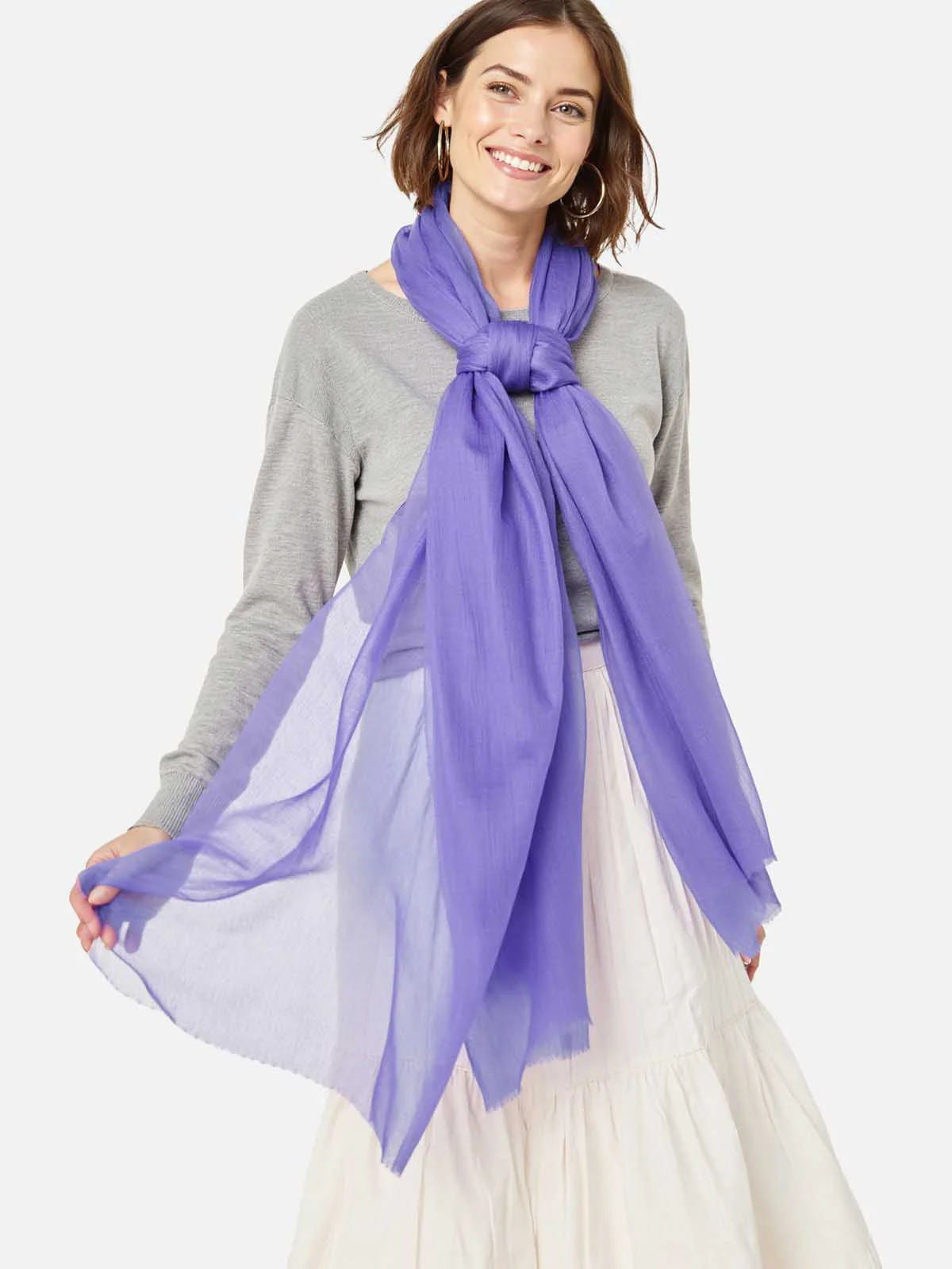 Featherlight Lavender Cashmere Scarf - Image 3