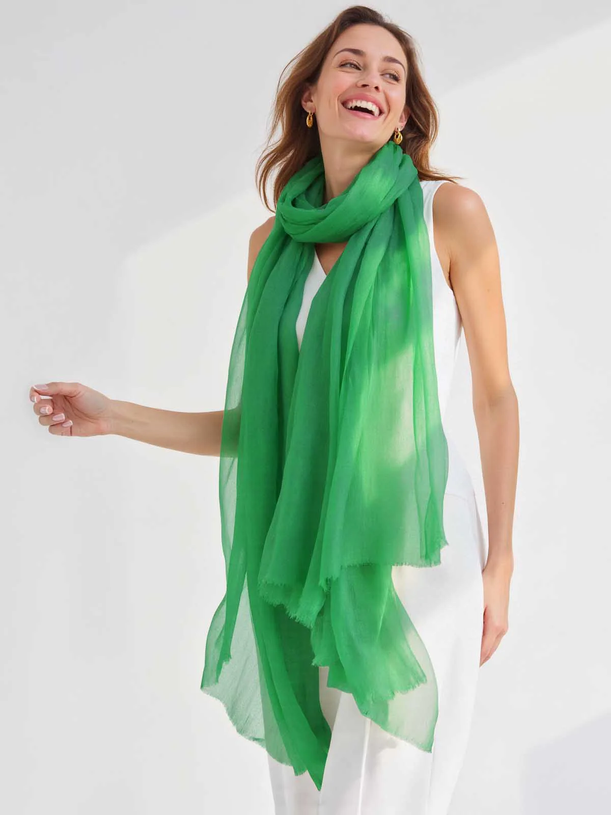 Featherlight Meadow Cashmere Scarf - Image 3