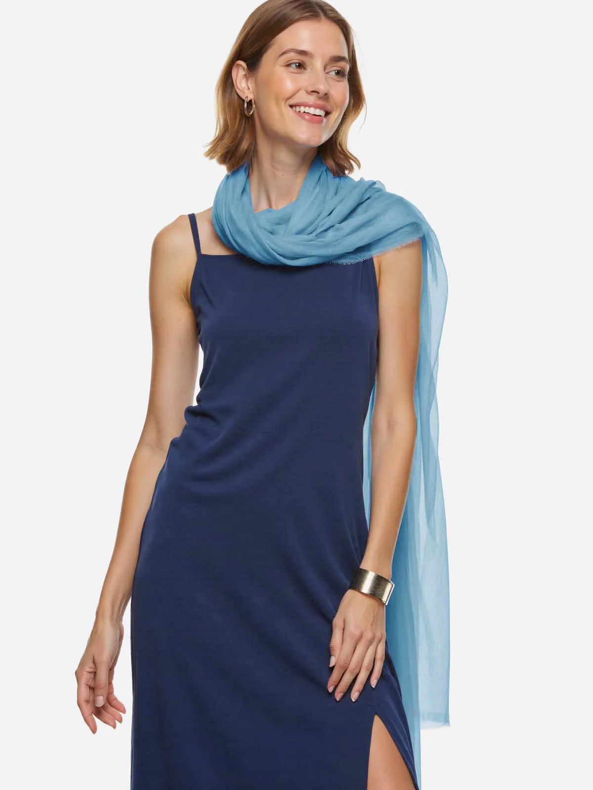Featherlight Mist Cashmere Scarf - Image 3