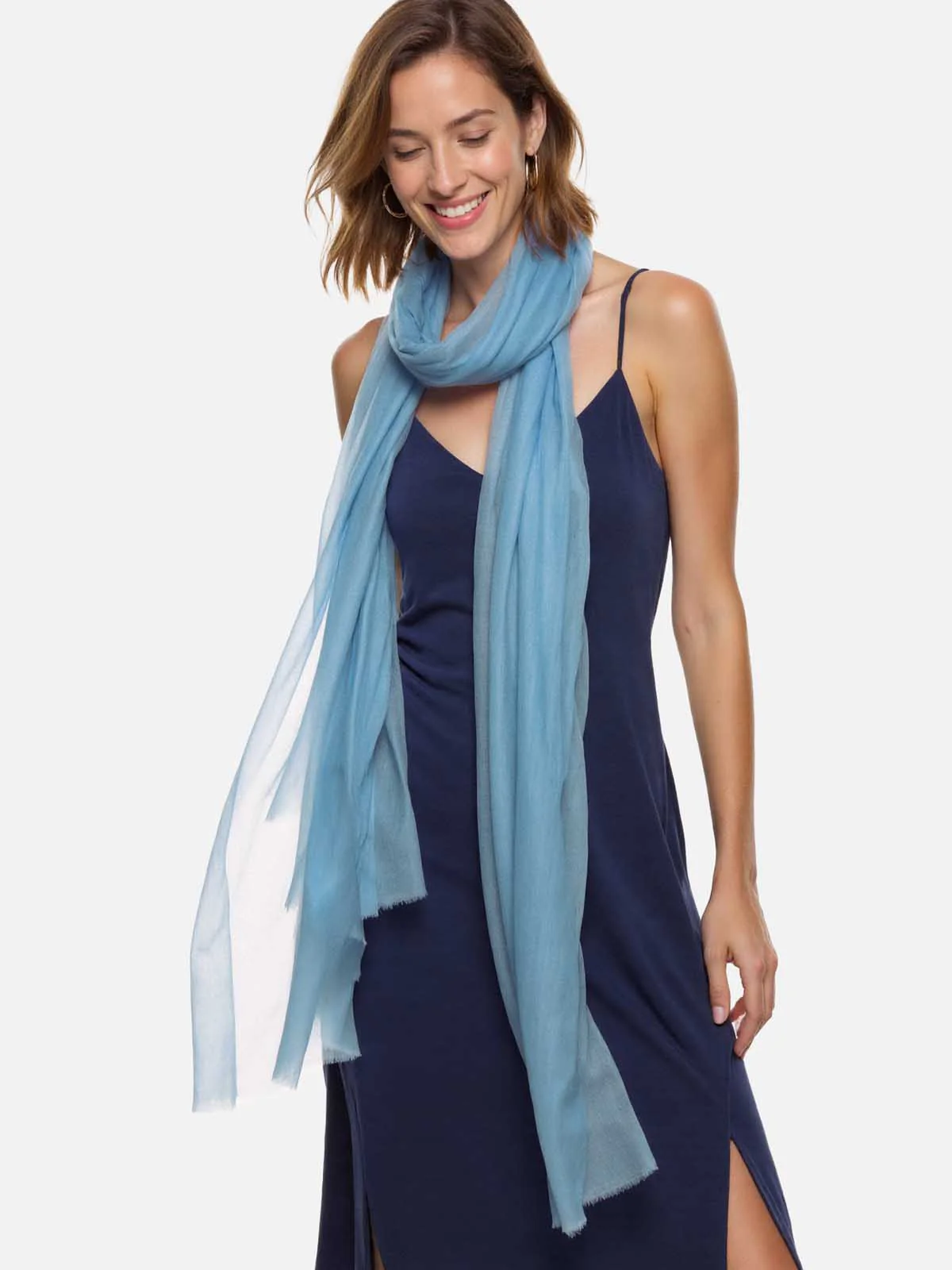 Featherlight Mist Cashmere Scarf - Image 4