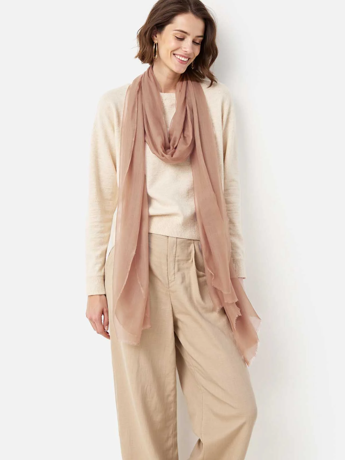 Featherlight Mocha Cashmere Scarf - Image 3