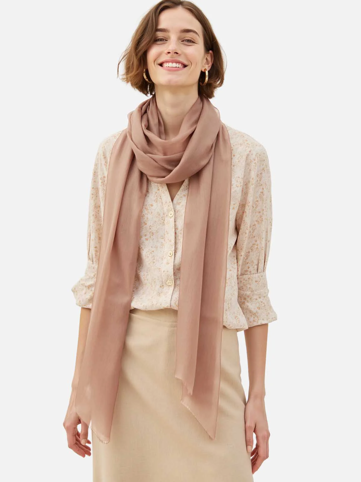 Featherlight Mocha Cashmere Scarf - Image 4