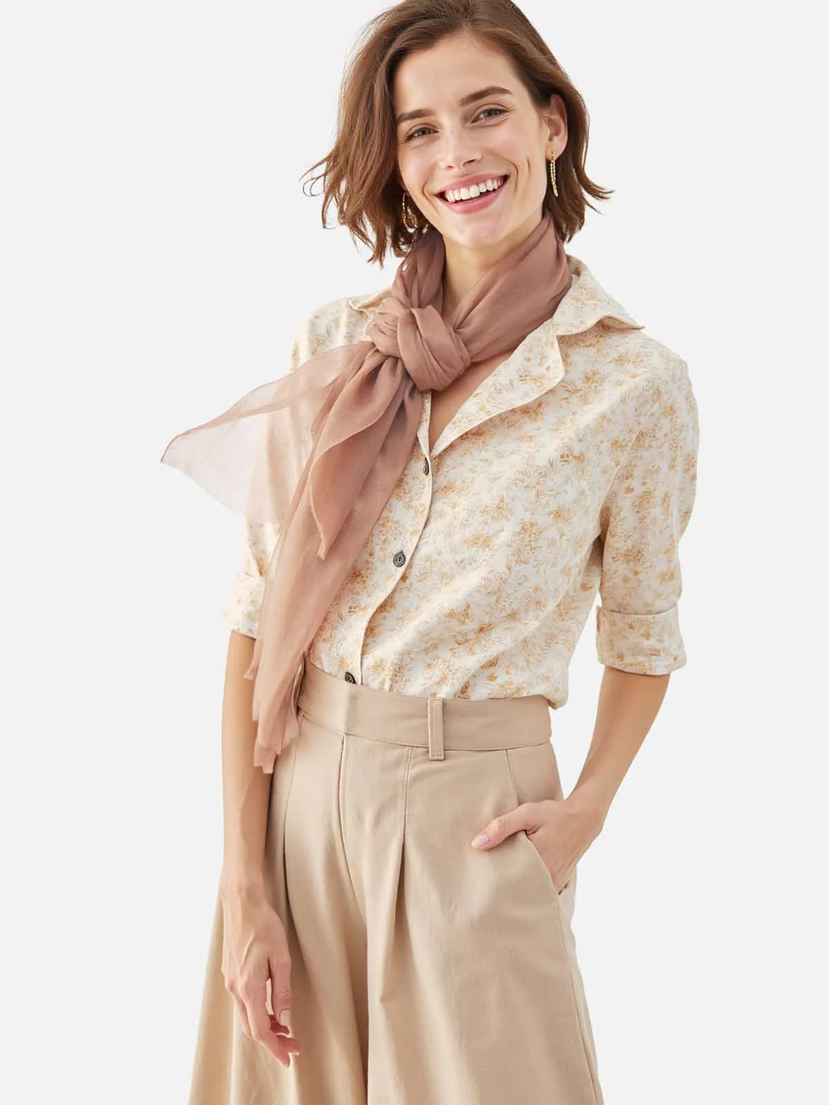 Featherlight Mocha Cashmere Scarf - Image 5