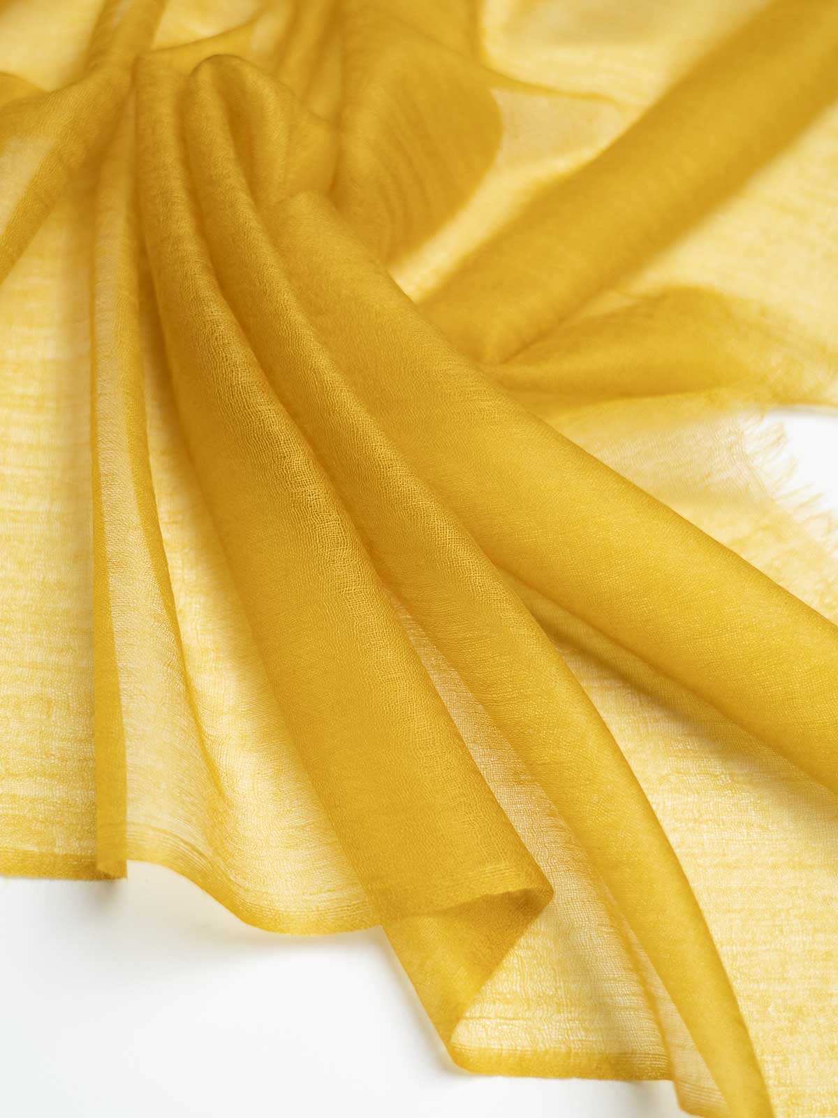 Featherlight Mustard Cashmere Scarf - Image 2