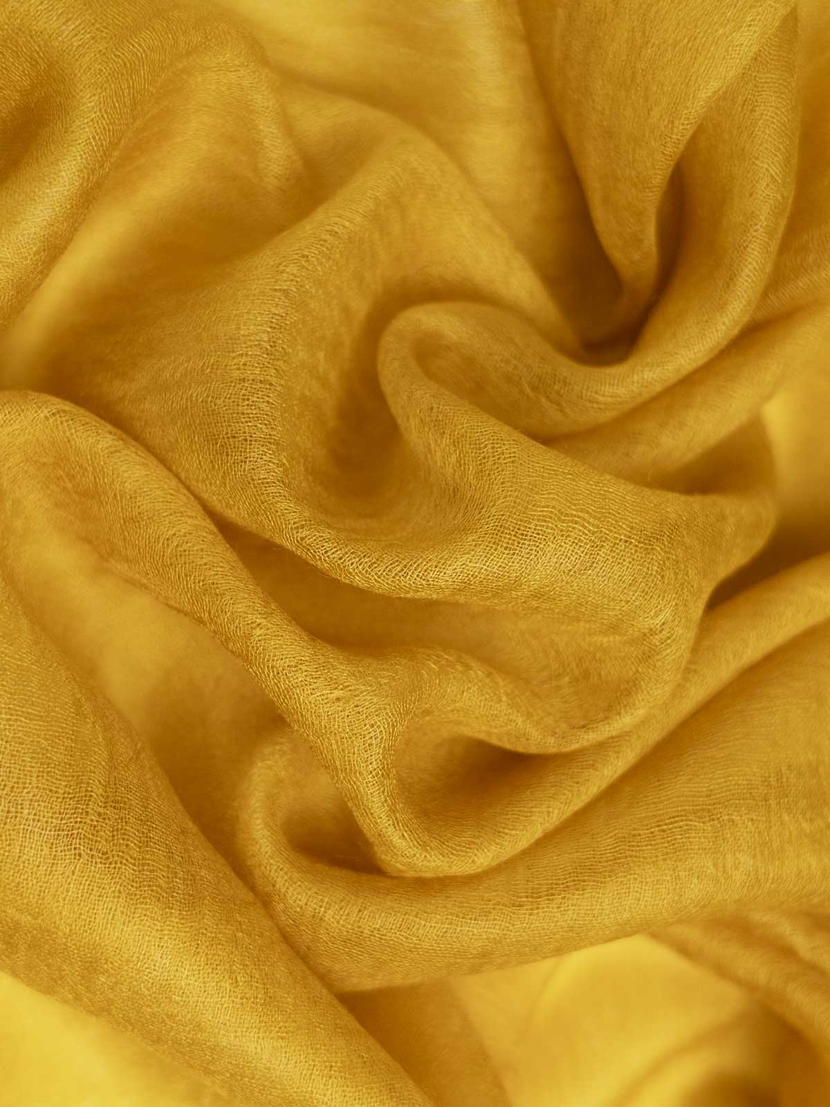 Featherlight Mustard Cashmere Scarf - Image 6