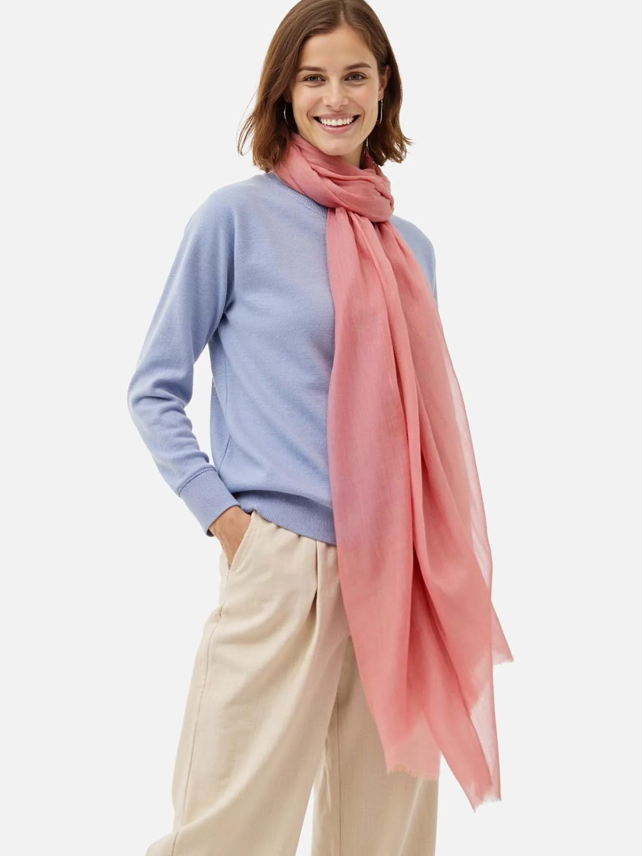 Featherlight Rose Cashmere Scarf - Image 3