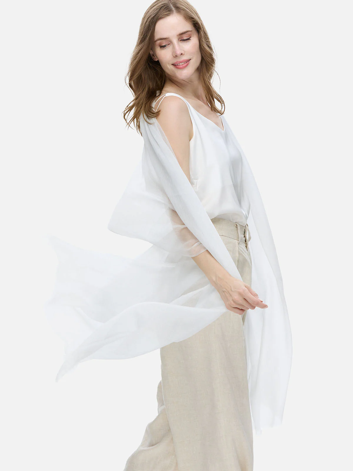 Featherlight Silver Cashmere Scarf - Image 3