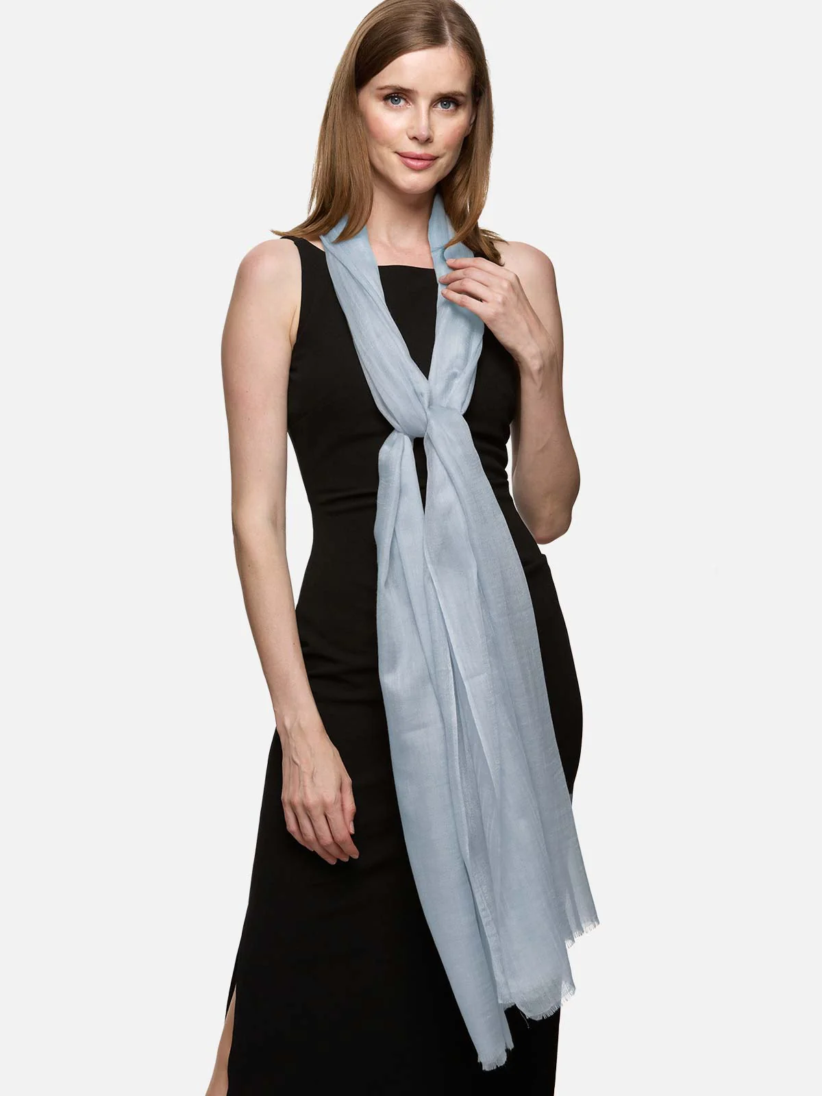 Featherlight Starlight Blue Cashmere Scarf - Image 3