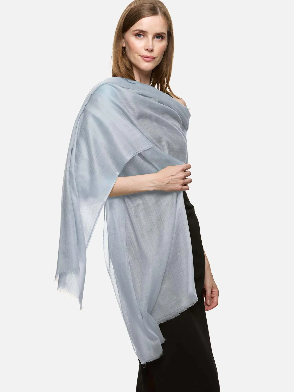 Featherlight Starlight Blue Cashmere Scarf - Image 5