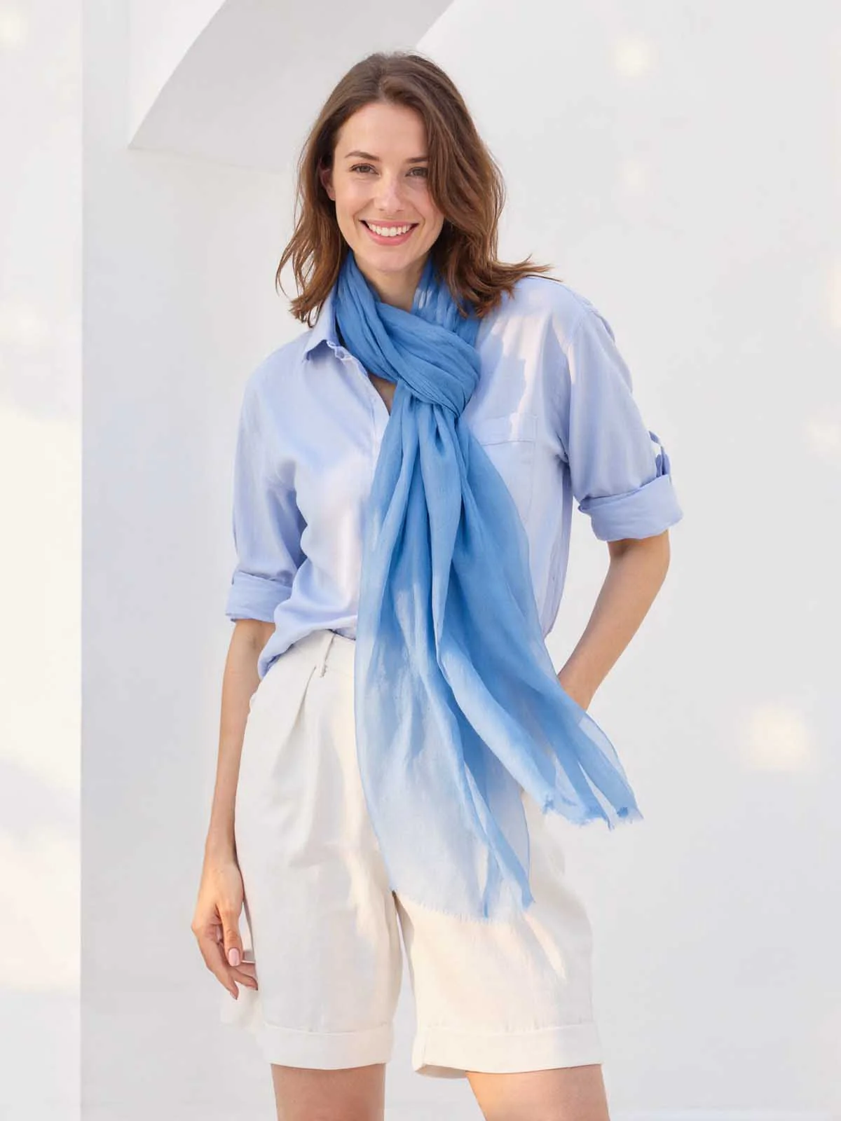 Featherlight Steel Cashmere Scarf - Image 3