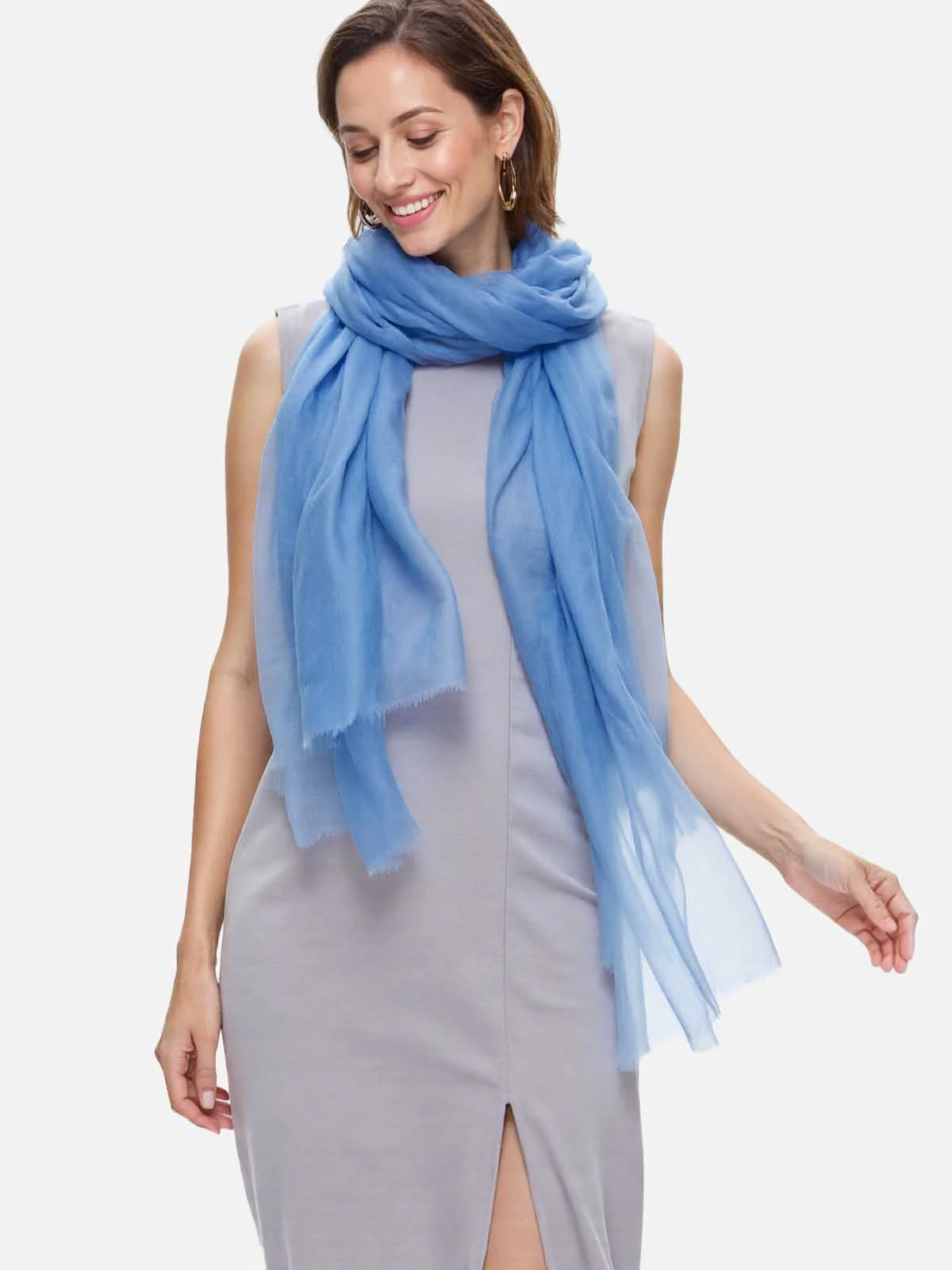 Featherlight Steel Cashmere Scarf - Image 4