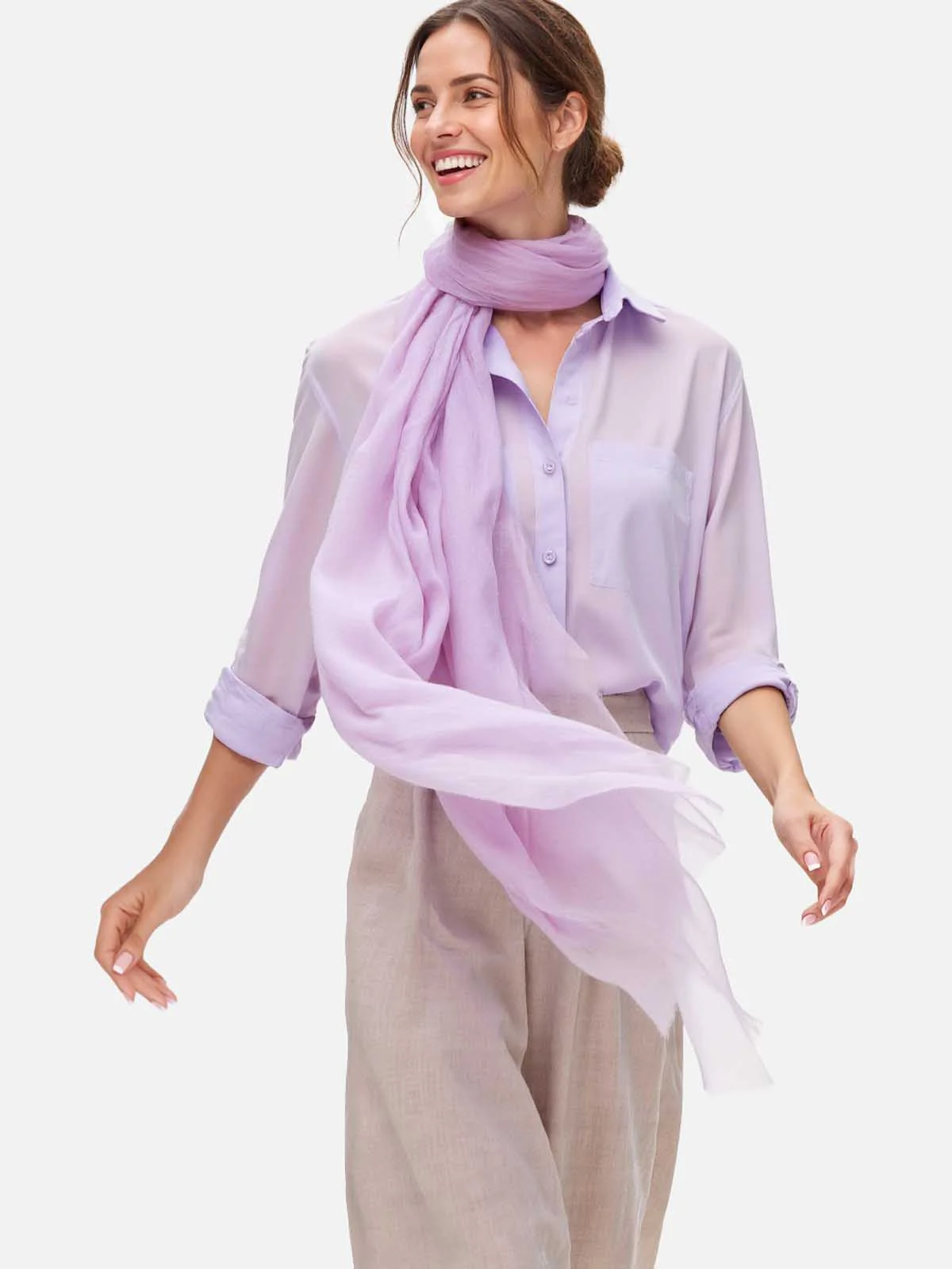 Featherlight Thistle Cashmere Scarf - Image 5
