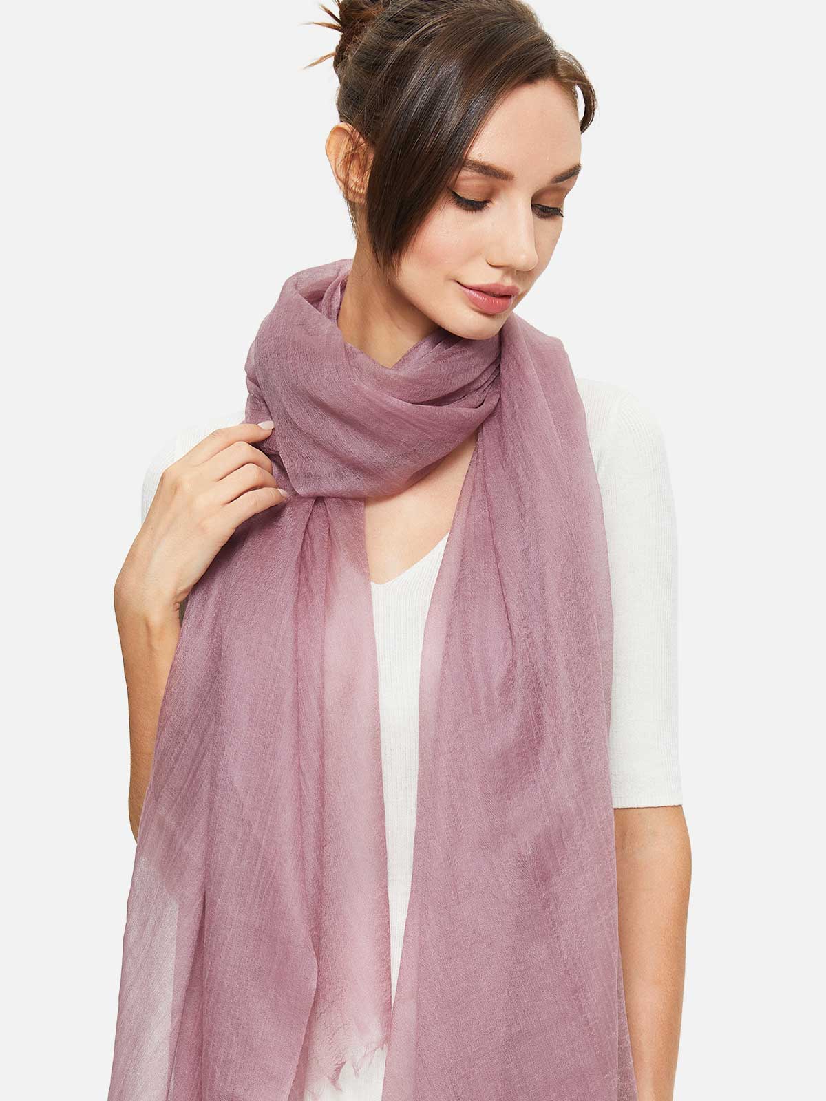 Featherlight Violet Cashmere Scarf - Image 3