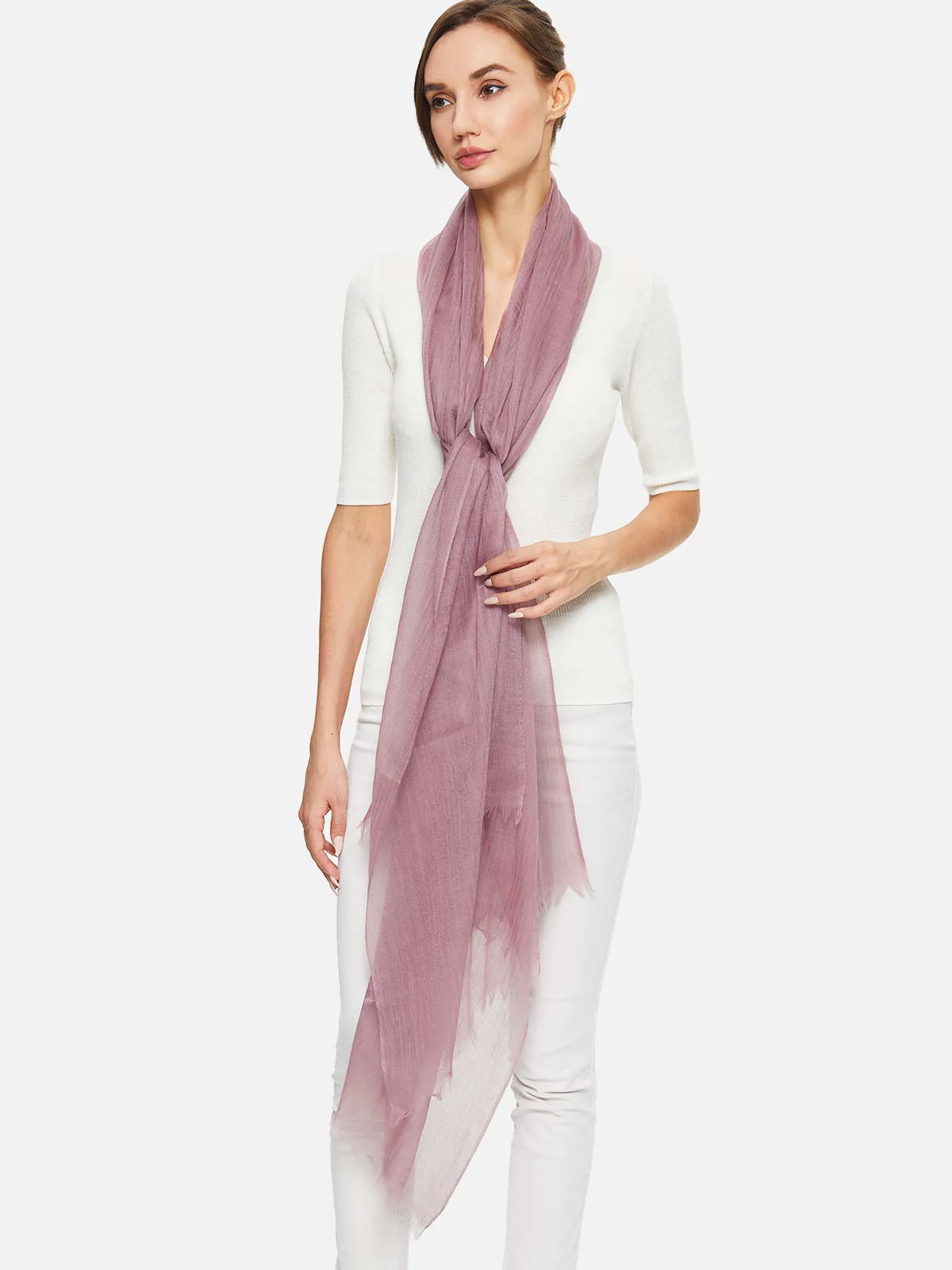 Featherlight Violet Cashmere Scarf - Image 4