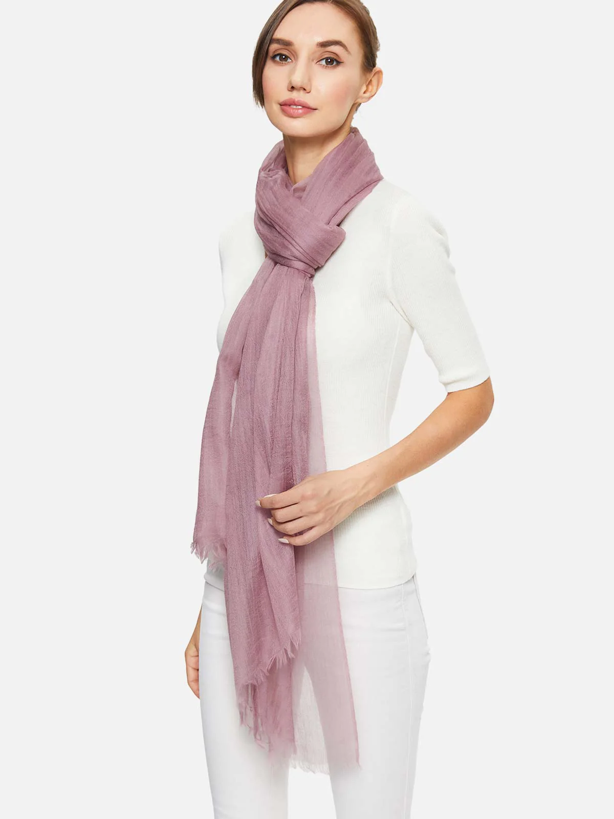 Featherlight Violet Cashmere Scarf - Image 5