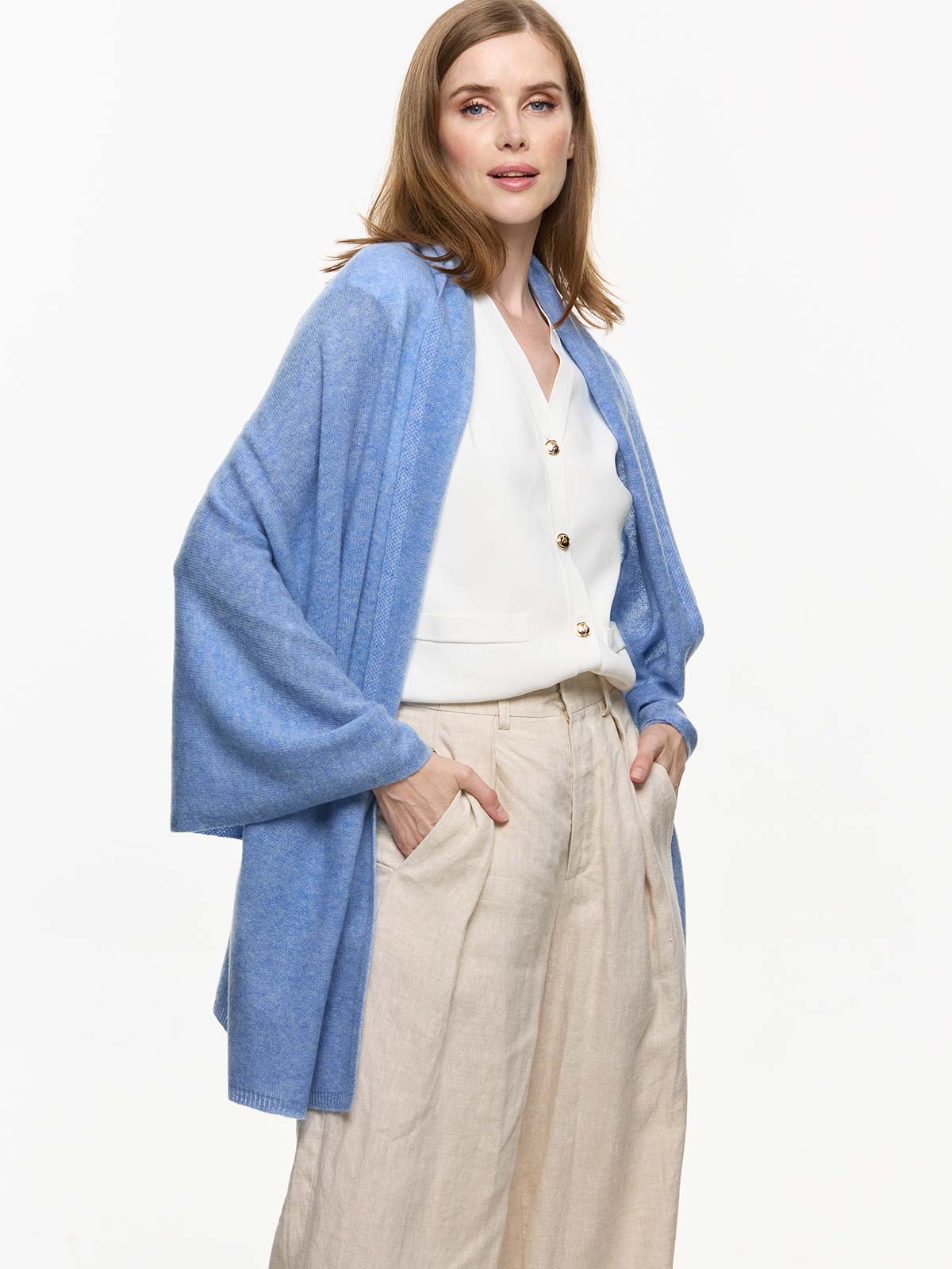 FlexKnit Cornflower Cashmere Wrap - Image 5