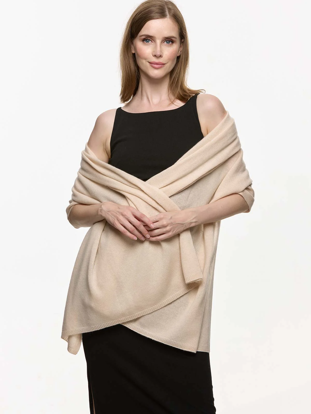 FlexKnit Cream Cashmere Wrap - Image 3
