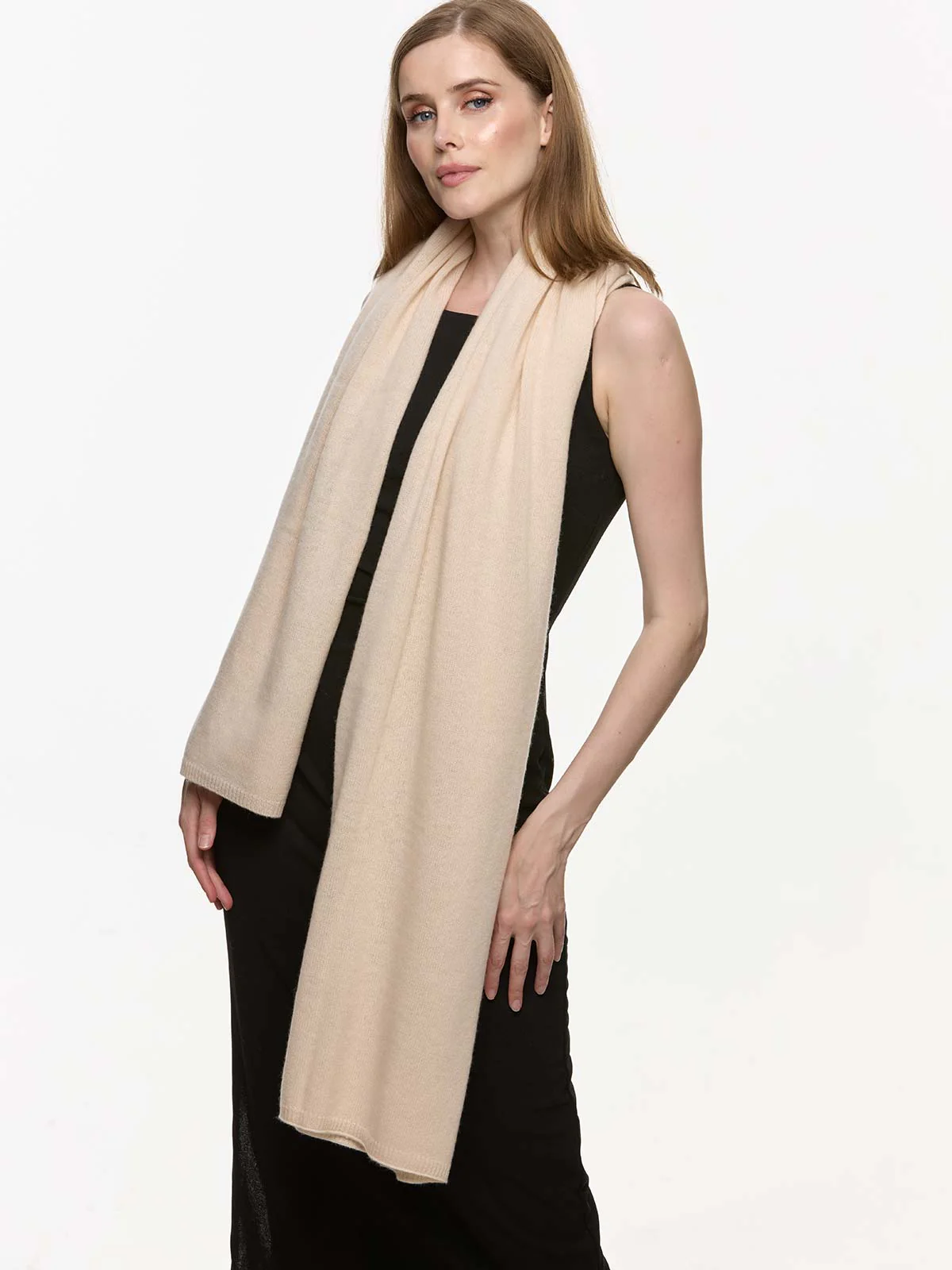 FlexKnit Cream Cashmere Wrap - Image 4