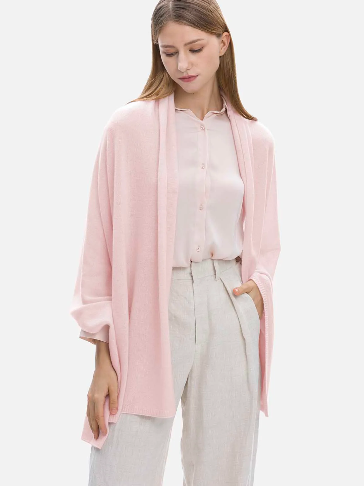 FlexKnit Light Pink Cashmere Wrap - Image 5