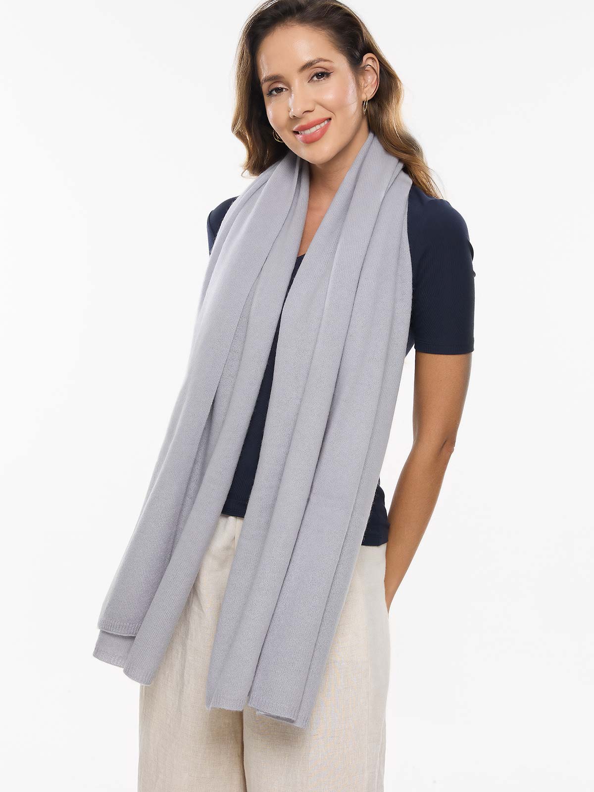 FlexKnit Silver Cashmere Wrap - Image 6