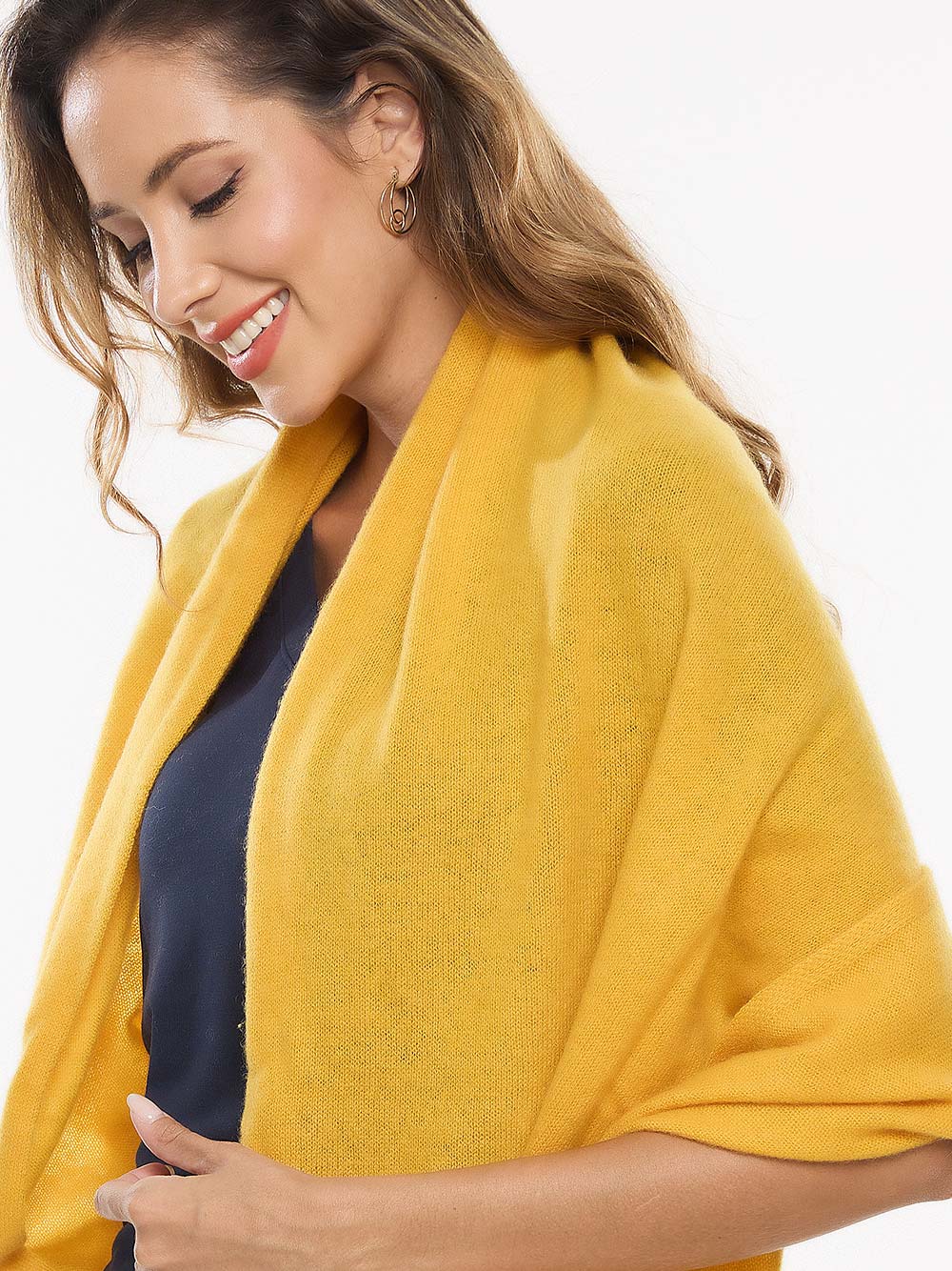 FlexKnit Yellow Cashmere Wrap - Image 3
