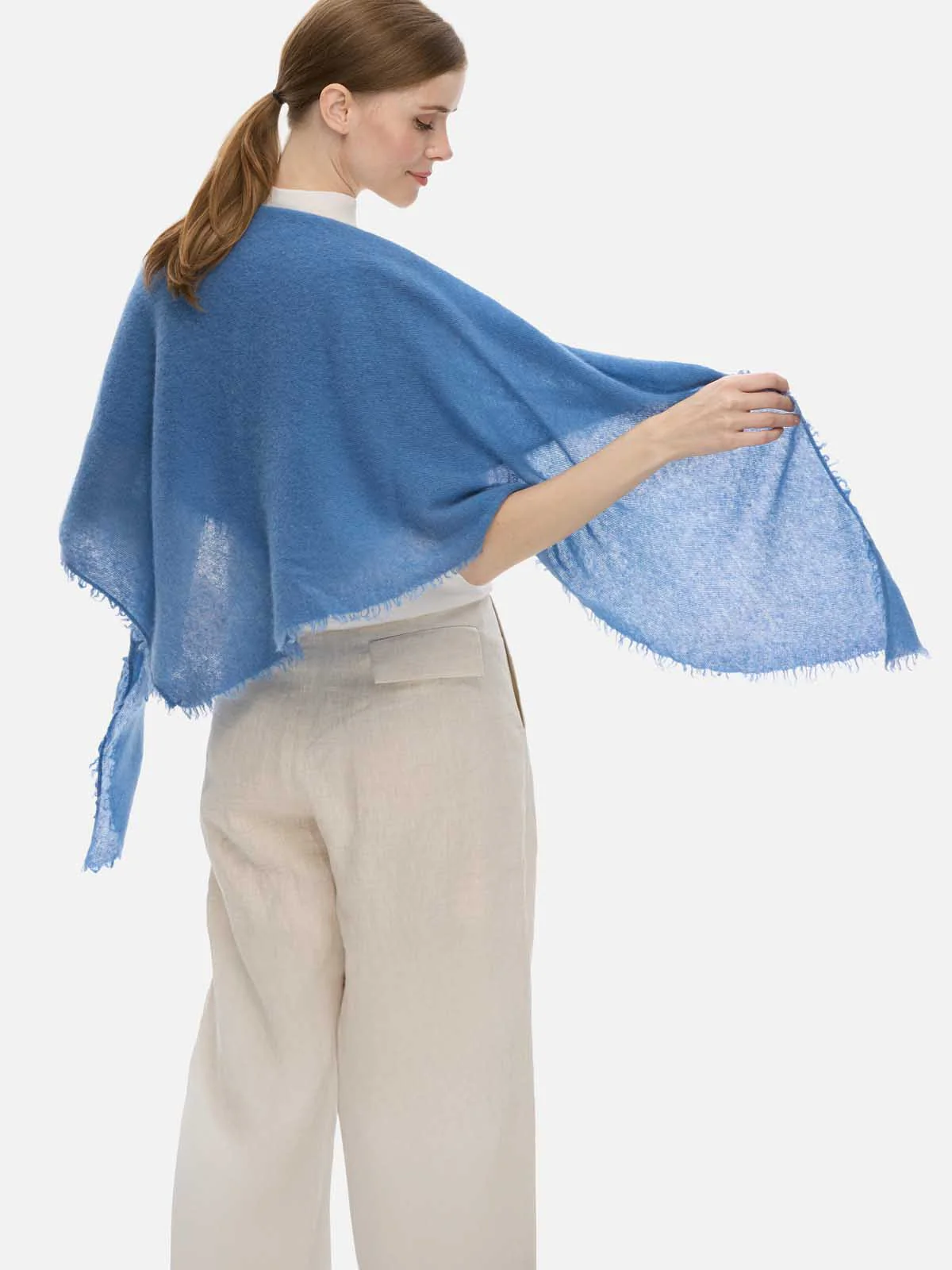 French Blue CloudPuff Cashmere Scarf - Image 3
