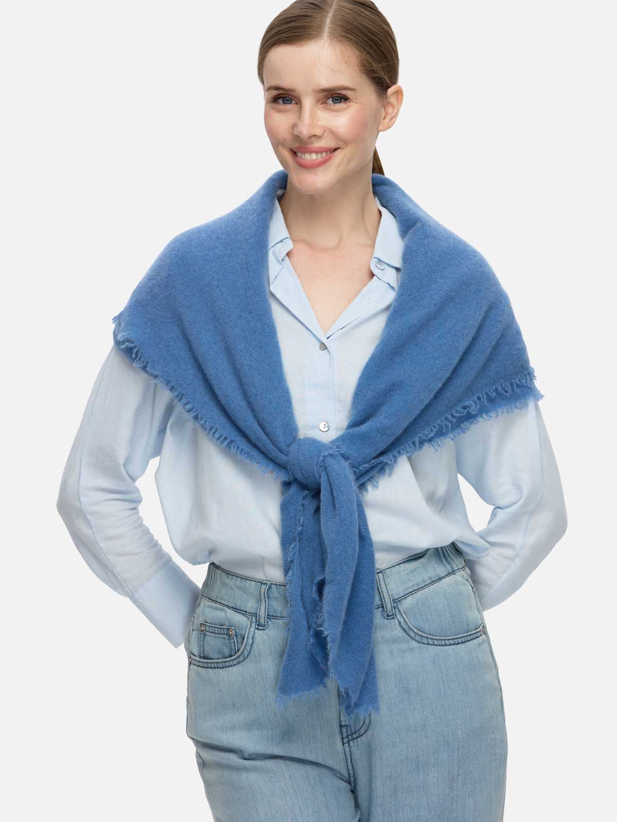 French Blue CloudPuff Cashmere Scarf - Image 7