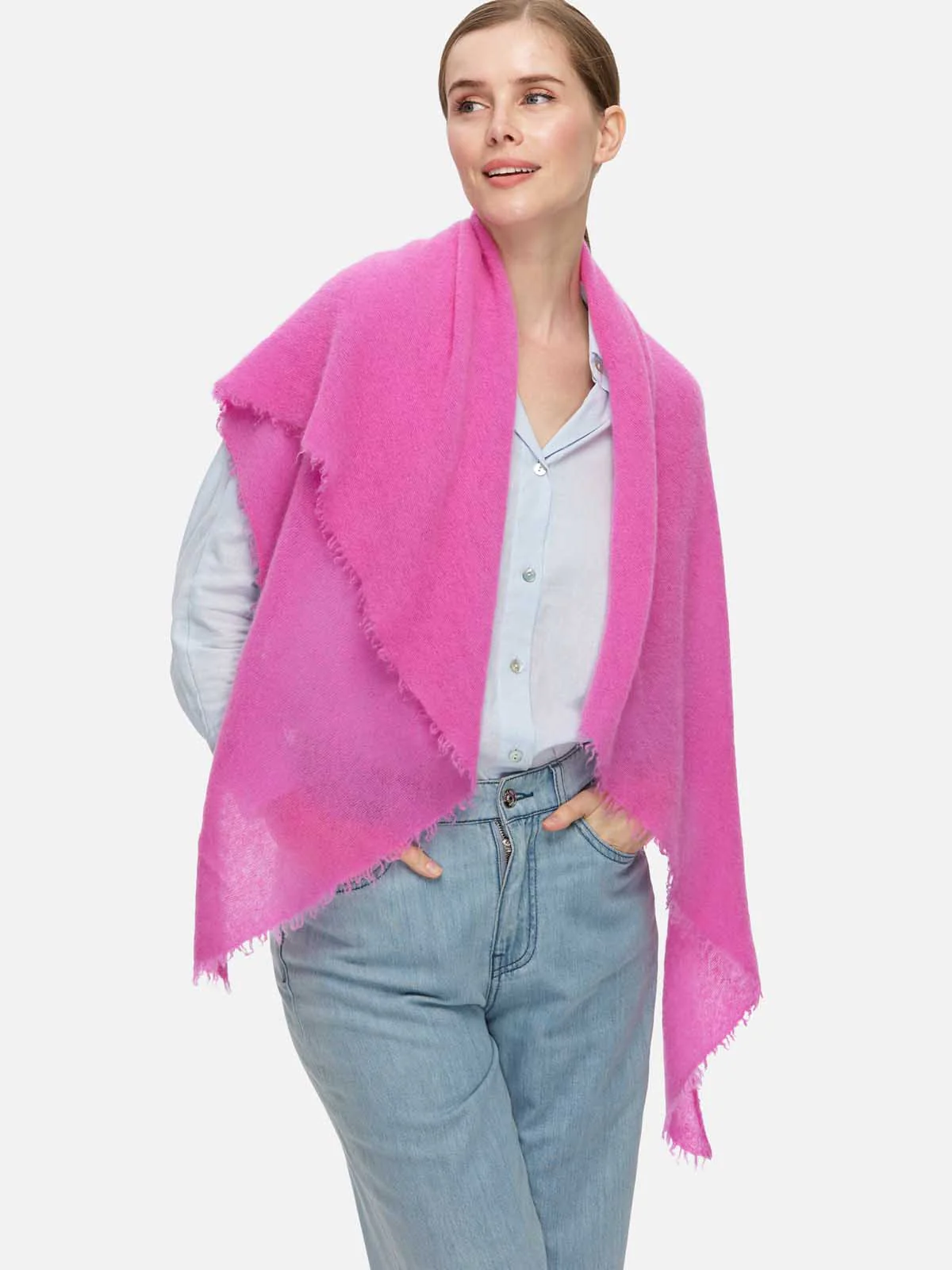 Fuchsia CloudPuff Cashmere Scarf - Image 3