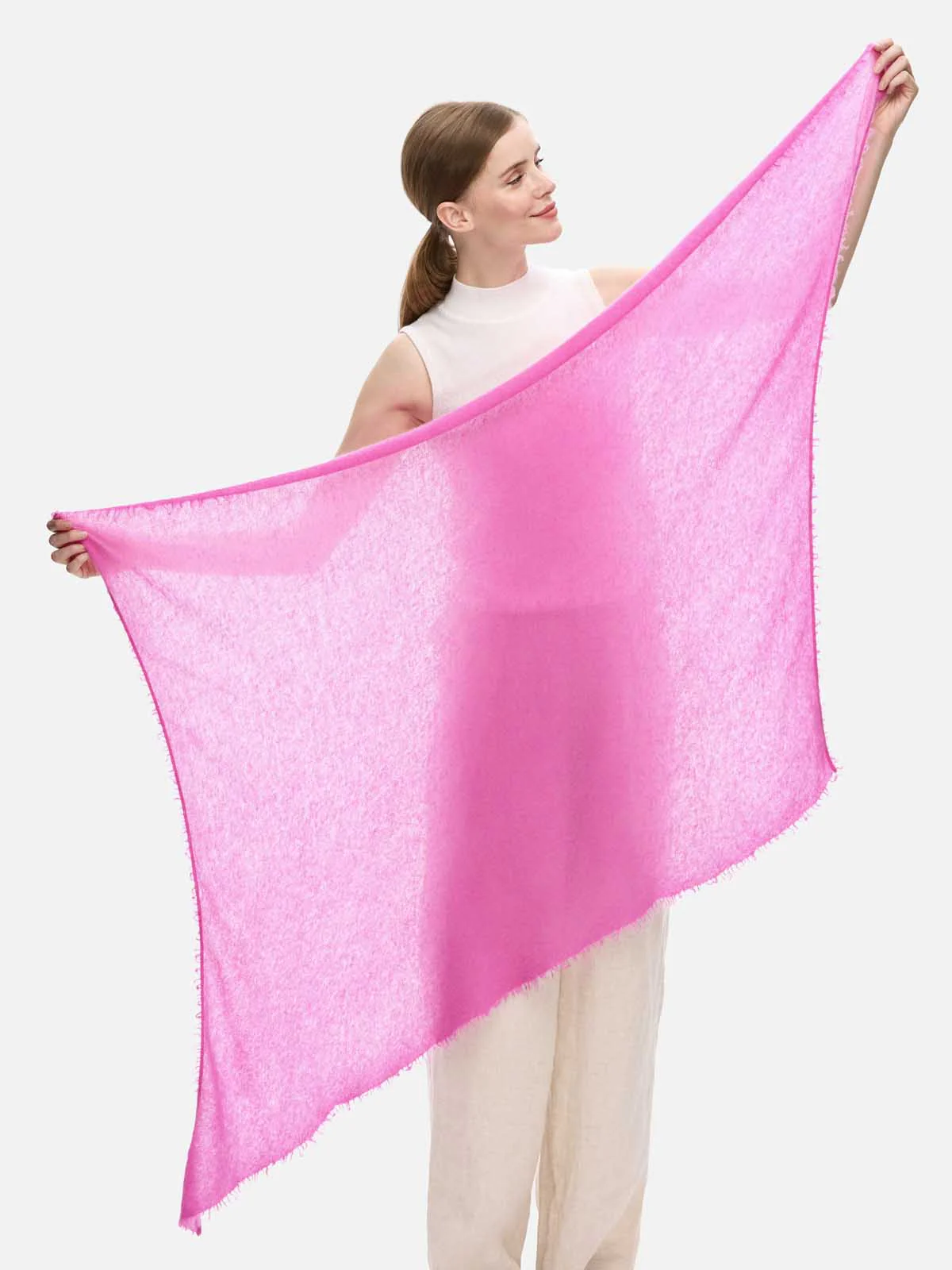 Fuchsia CloudPuff Cashmere Scarf - Image 5