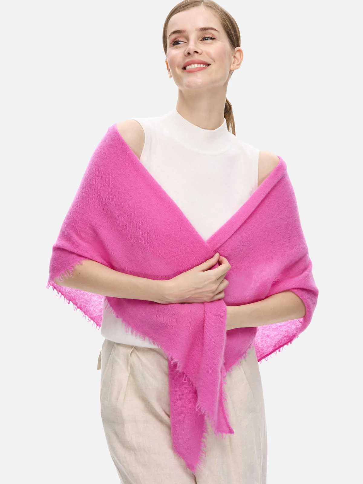Fuchsia CloudPuff Cashmere Scarf - Image 6