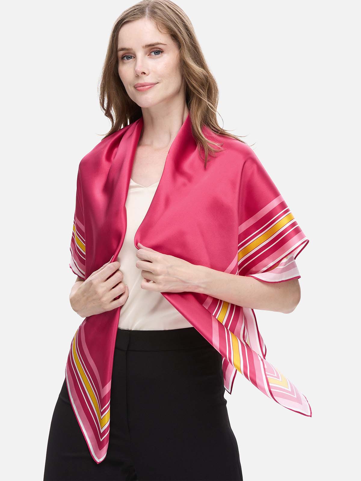 Fuchsia Silk Duo Wrap - Image 6
