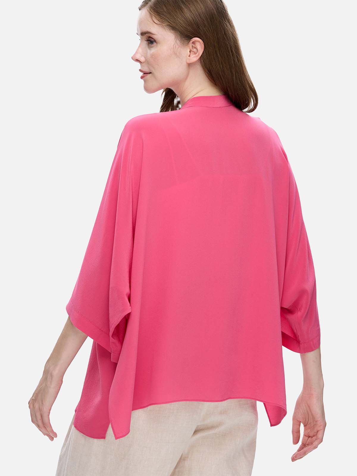 Fuchsia Silk Relax Cardigan - Image 4