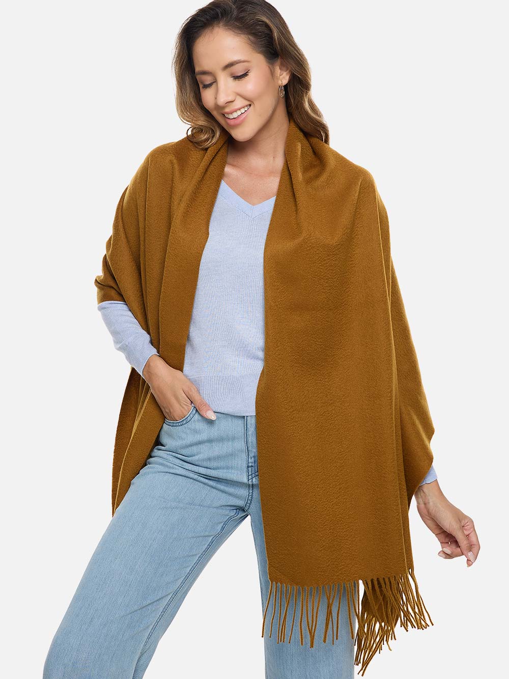 Golden Camel Cashmere Wrap - Image 5
