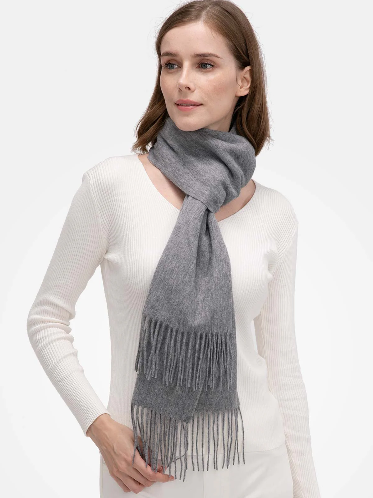 Gray Cashmere Scarf - Image 3