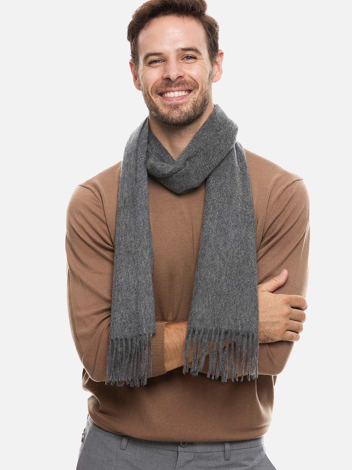 Gray Mens Cashmere Scarf - Image 3