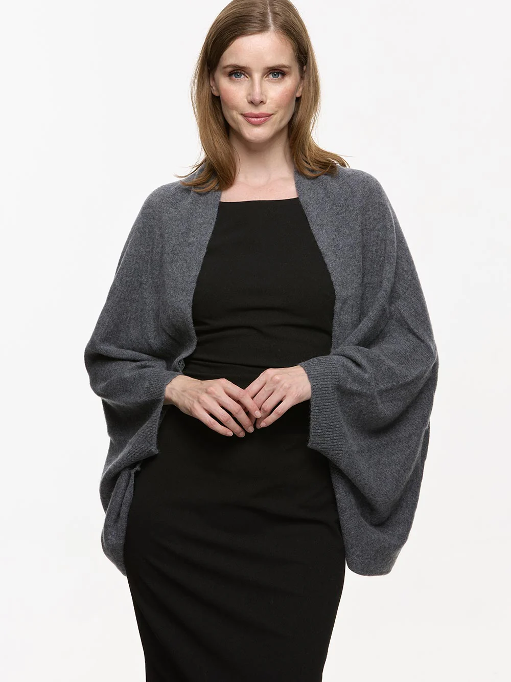 Gray Wearable Cashmere Wrap - Image 3