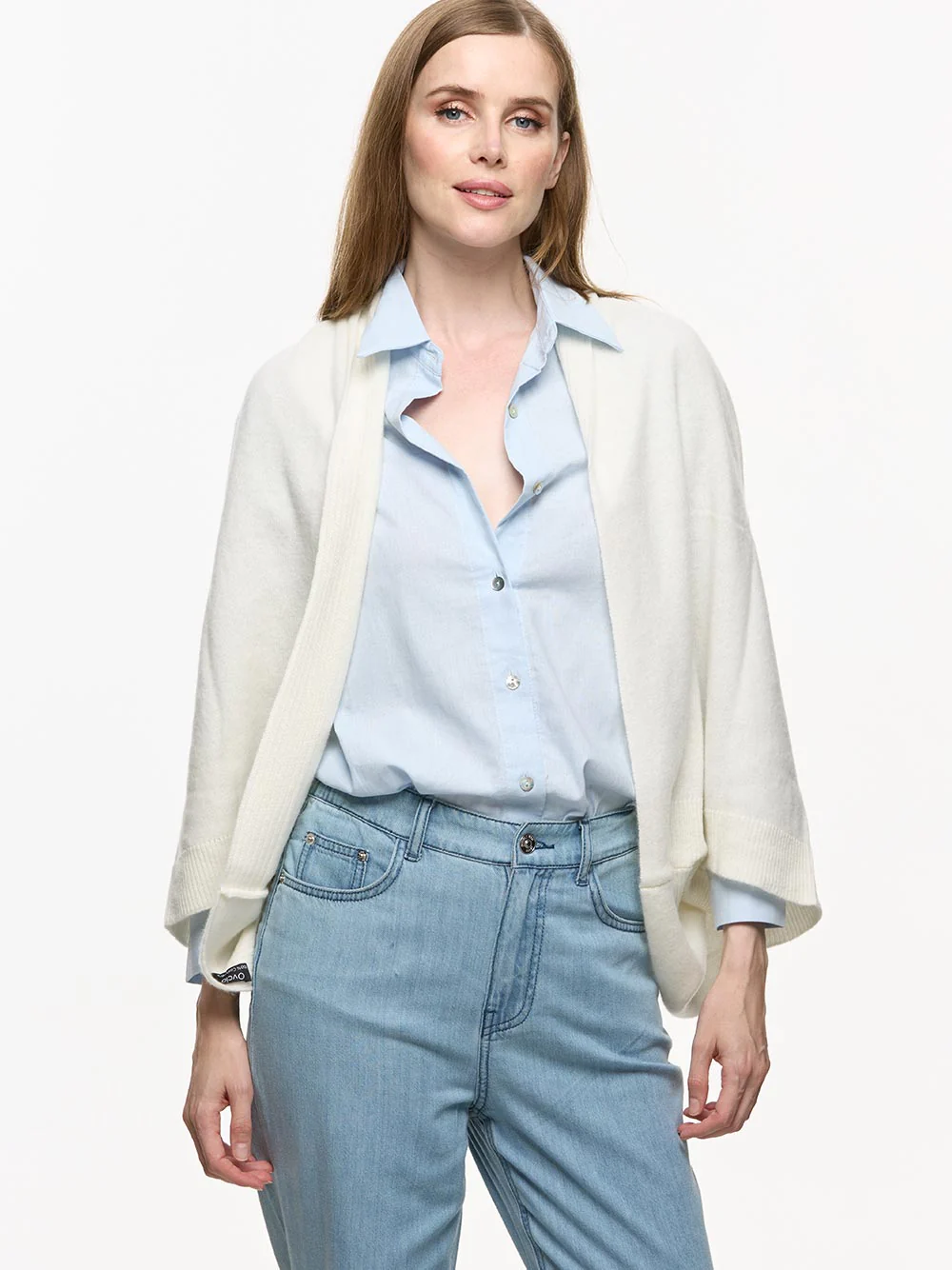 Ivory Wearable Cashmere Wrap - Image 3