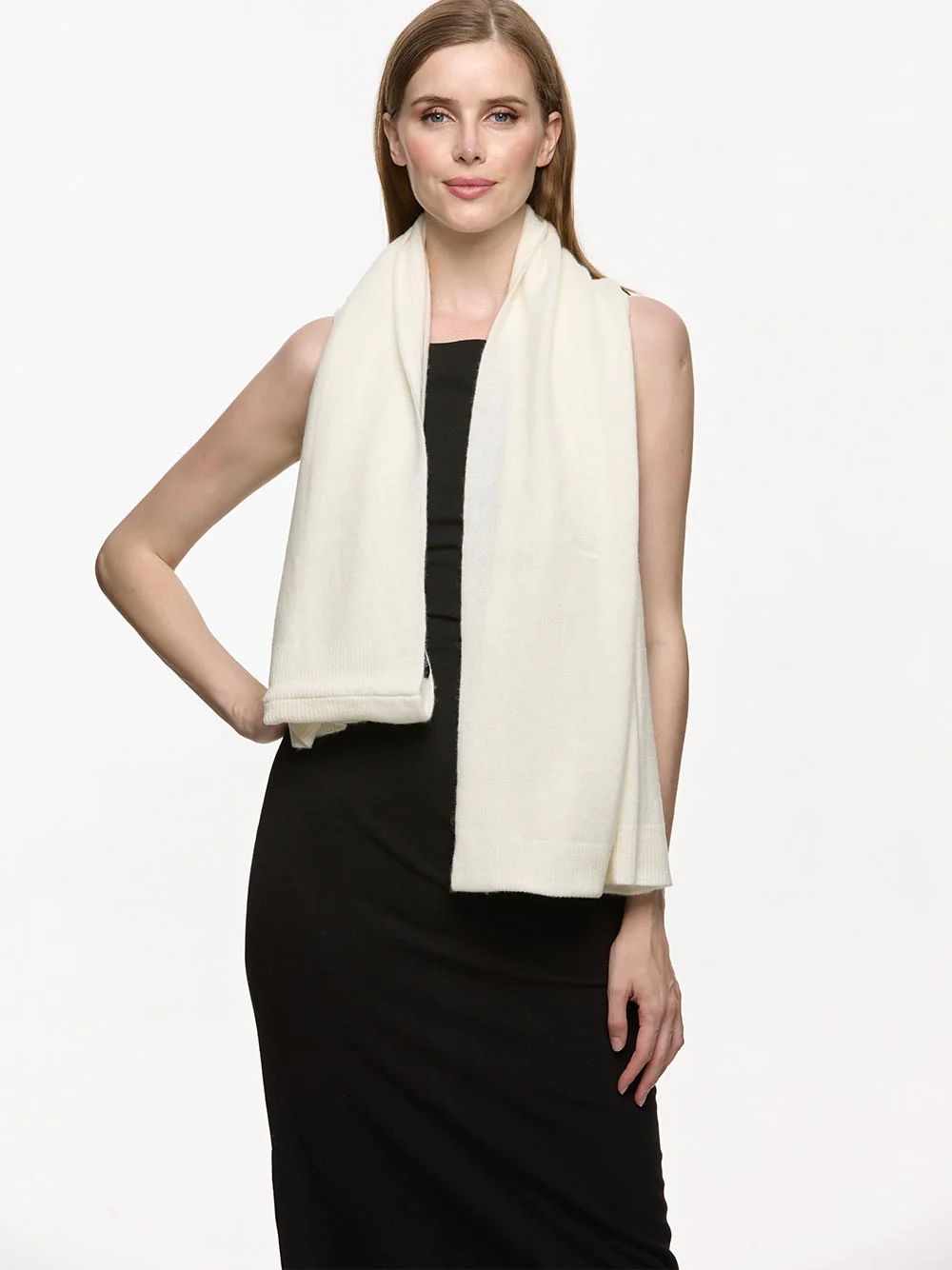 Ivory Wearable Cashmere Wrap - Image 4