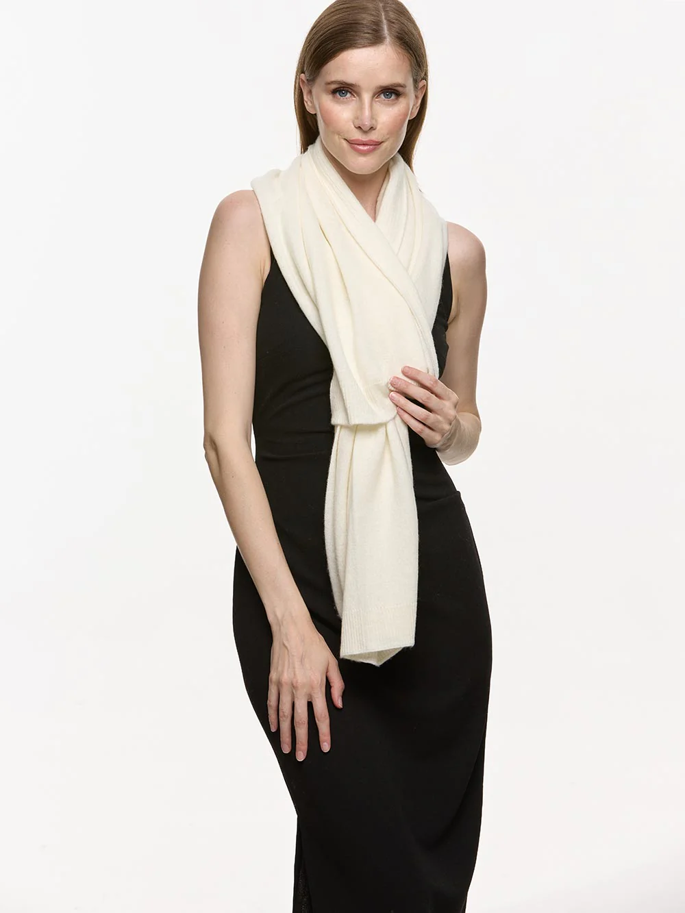 Ivory Wearable Cashmere Wrap - Image 6