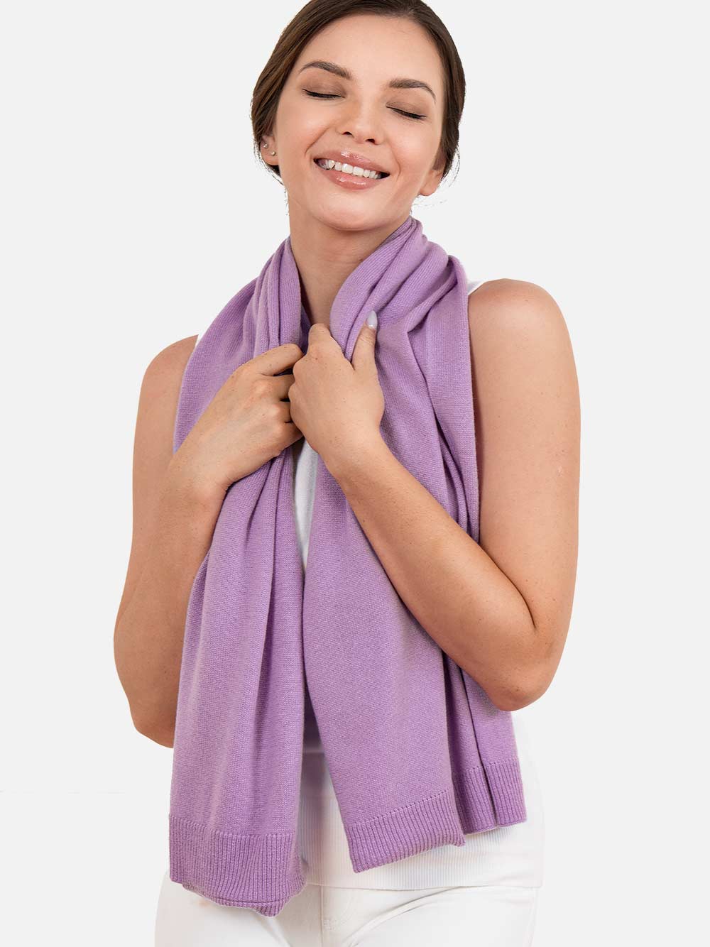 Lavender Wearable Cashmere Wrap - Image 4