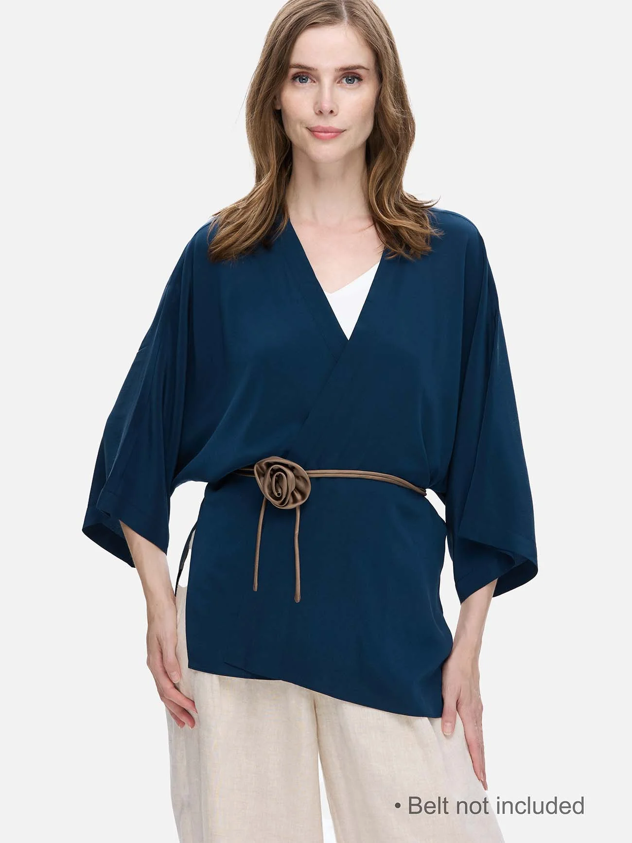 Navy Blue Silk Relax Cardigan - Image 3