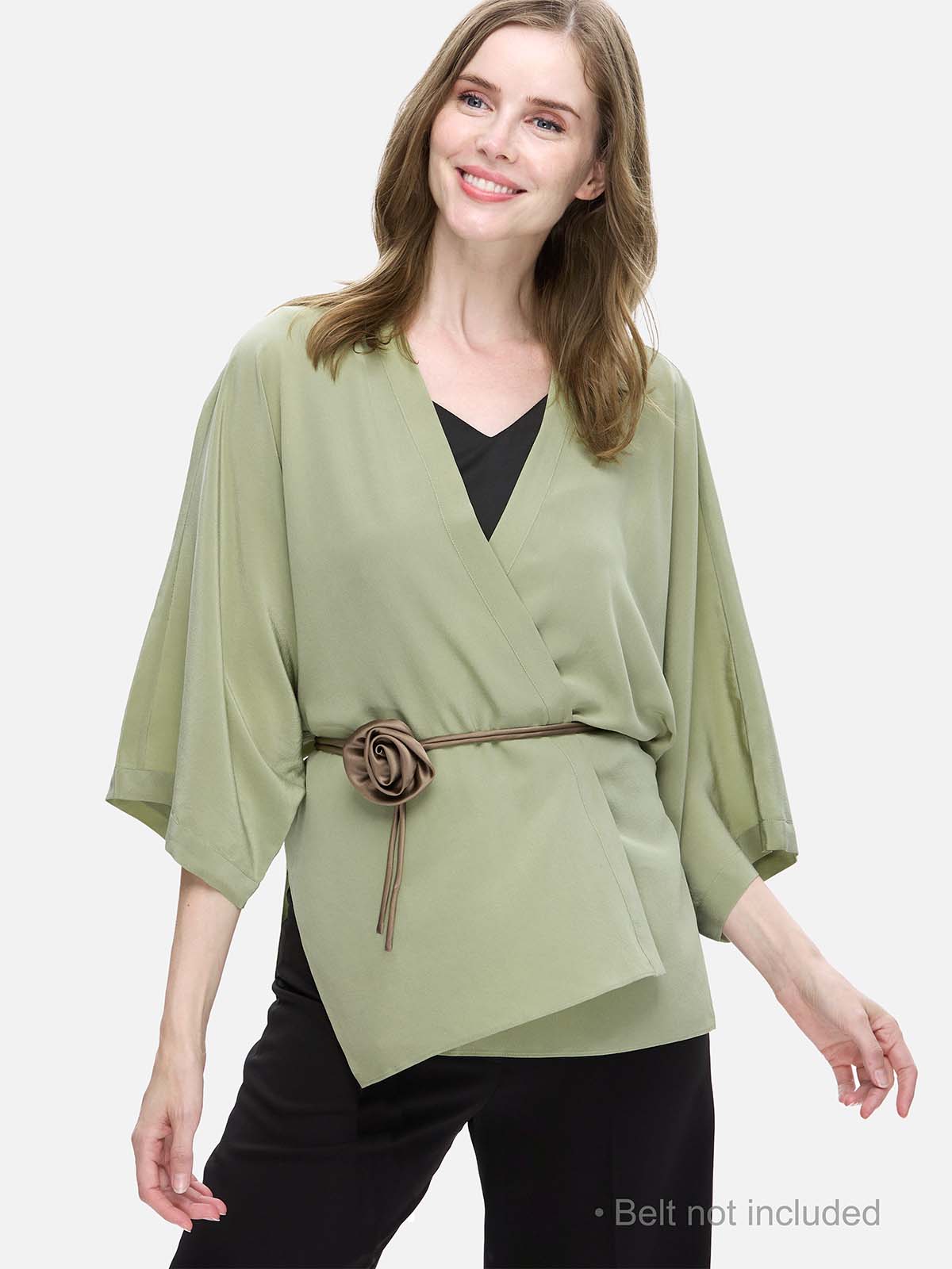 Olive Silk Relax Cardigan - Image 3