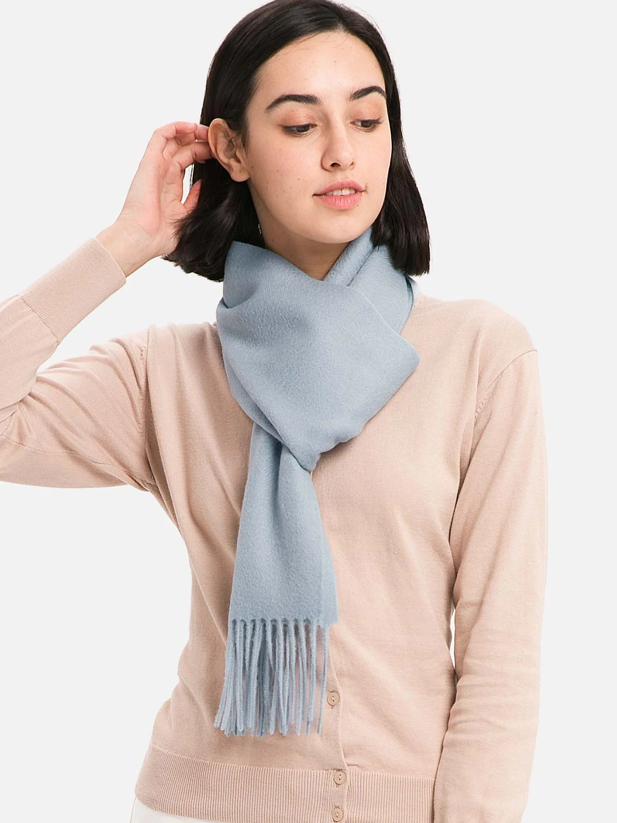 Pale Turquoise Cashmere Scarf - Image 3