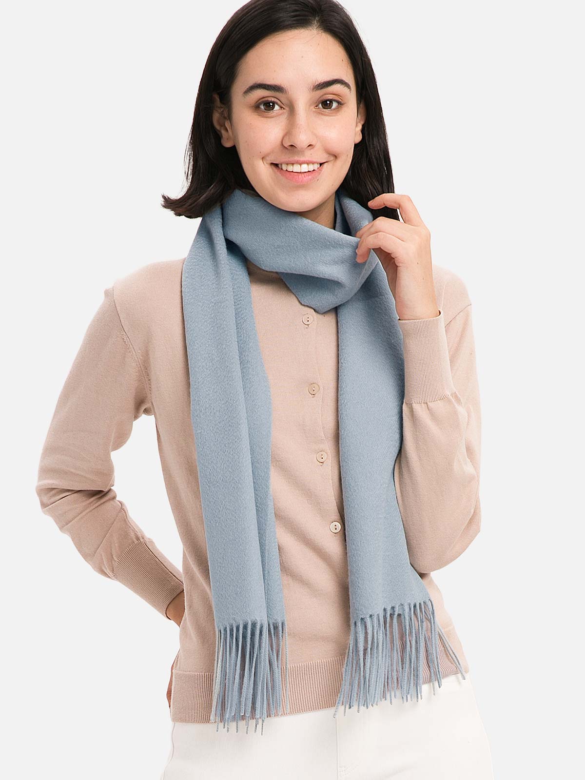 Pale Turquoise Cashmere Scarf - Image 4
