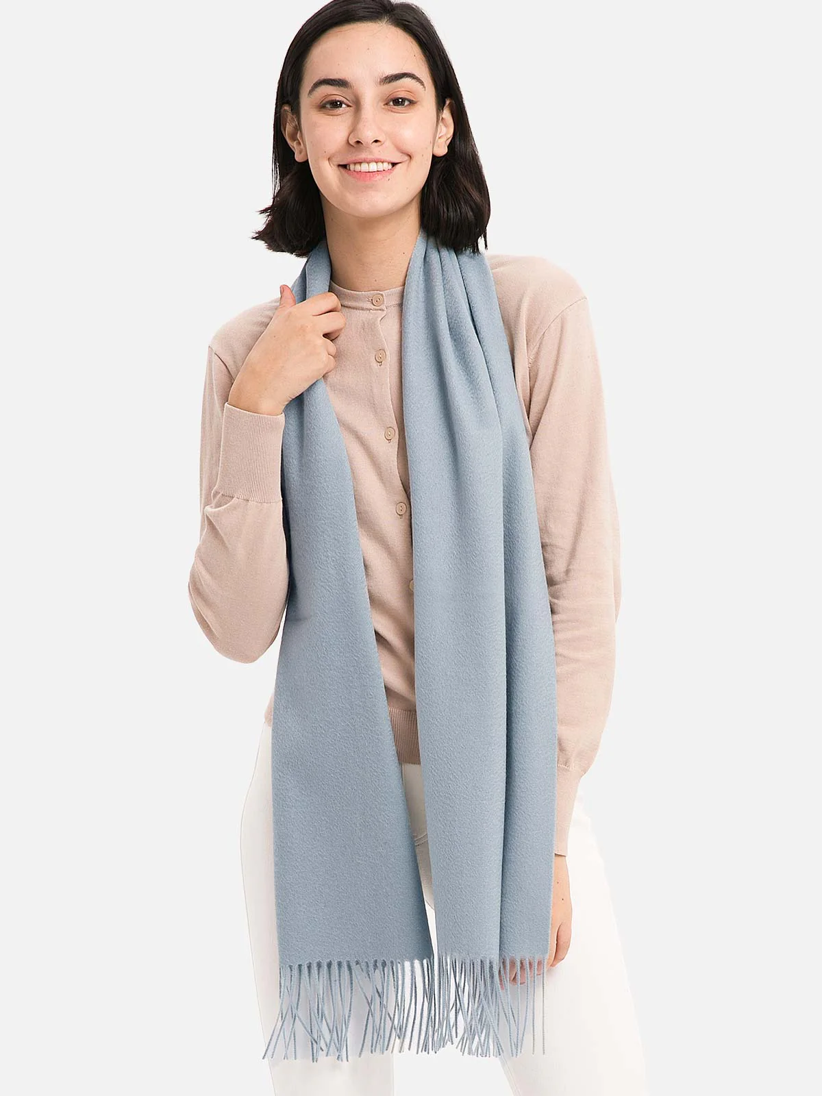 Pale Turquoise Cashmere Scarf - Image 5