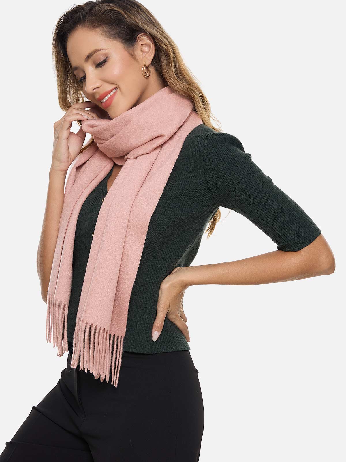 Pink Cashmere Scarf - Image 3