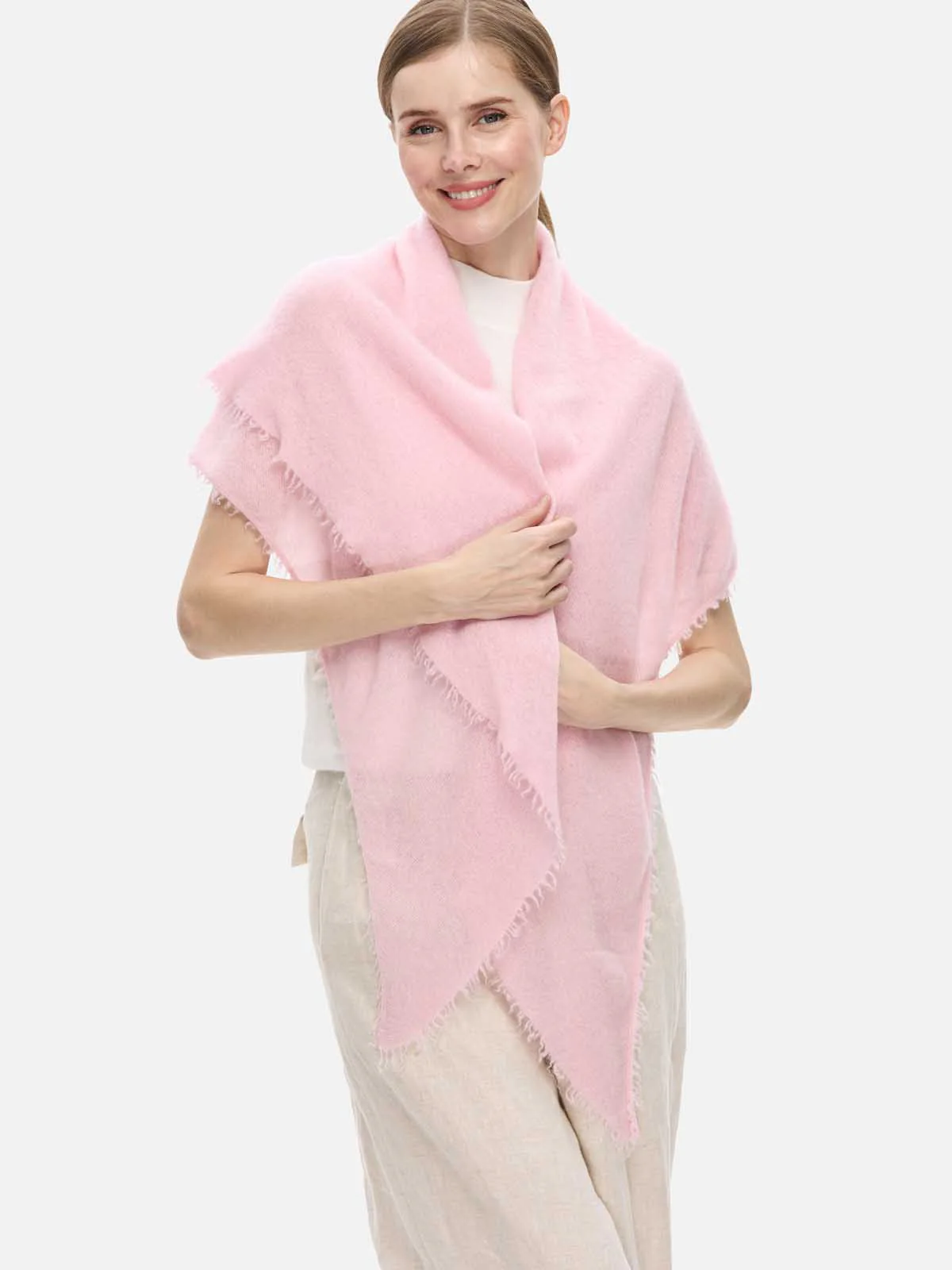 Pink CloudPuff Cashmere Scarf - Image 4